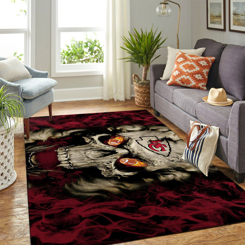 Kansas City Chiefs Area Rug NFL Area Rug Dining Room Rugs Indoor Outdoor Rug Rectangle Carpet