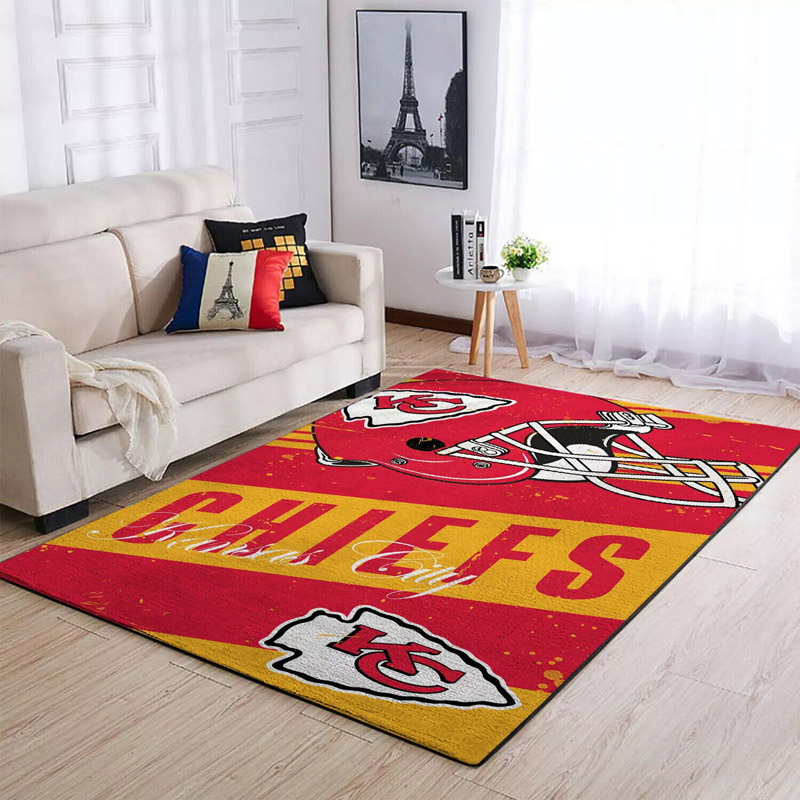Kansas City Chiefs Area Rug NFL Area Rug Bathroom Rug Outdoor Rug Rectangle Carpet