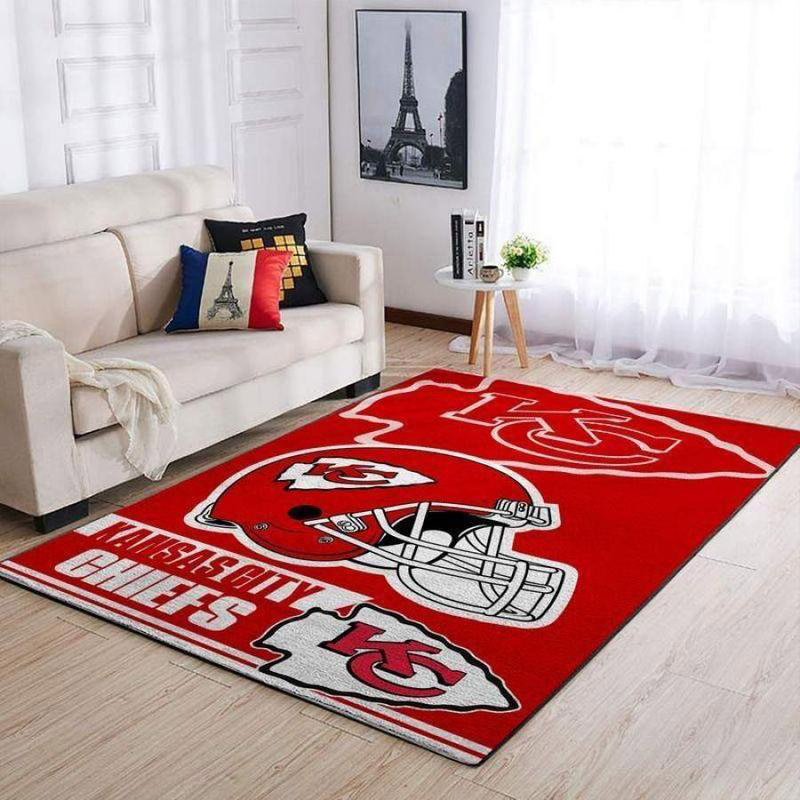 Kansas City Chiefs Rug NFL Area Rug Bedroom Area Rug Indoor Rugs Rectangle Carpet