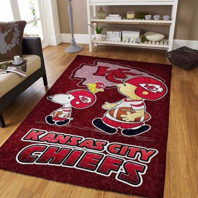 Kansas City Chiefs Area Rug NFL Area Rug Dining Room Rugs Indoor Outdoor Rug Rectangle Carpet
