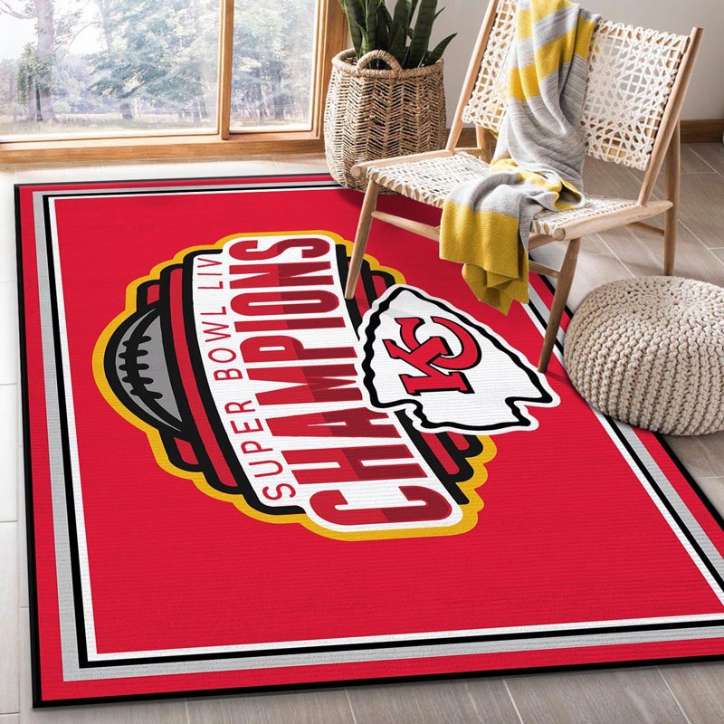 Kansas City Chiefs Area Rug NFL Area Rug Kitchen Rug Outdoor Rug Rectangle Carpet