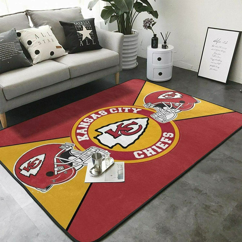 Kansas City Chiefs Area Rug NFL Area Rug Bathroom Rug Indoor Outdoor Rug Rectangle Carpet