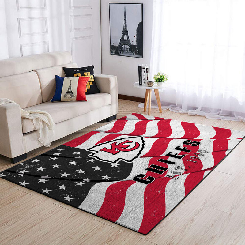 Kansas City Chiefs Area Rug NFL Area Rug Living Room Area Rug Indoor Outdoor Rugs Rectangle Carpet
