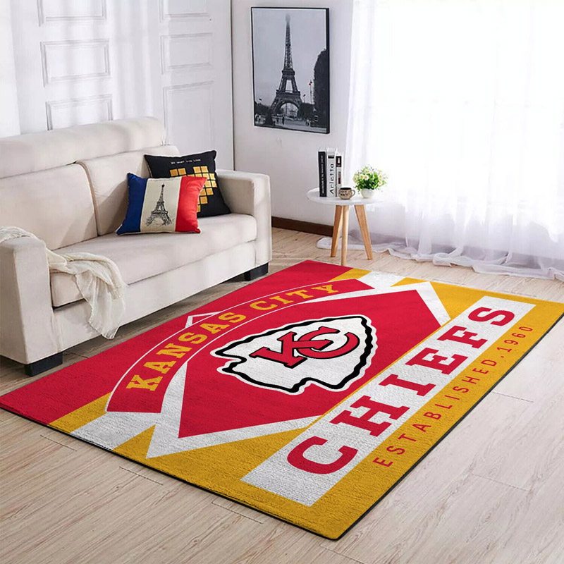 Kansas City Chiefs Rug NFL Area Rug Kitchen Rug Indoor Outdoor Rug Rectangle Carpet