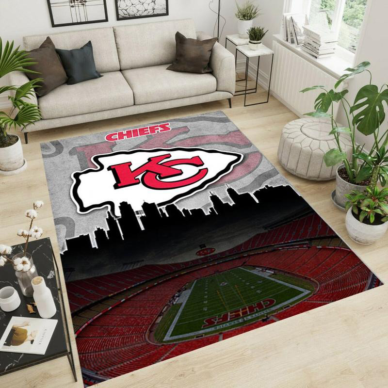 Kansas City Chiefs Area Rug NFL Area Rug Kitchen Rug Outdoor Rug Rectangle Carpet