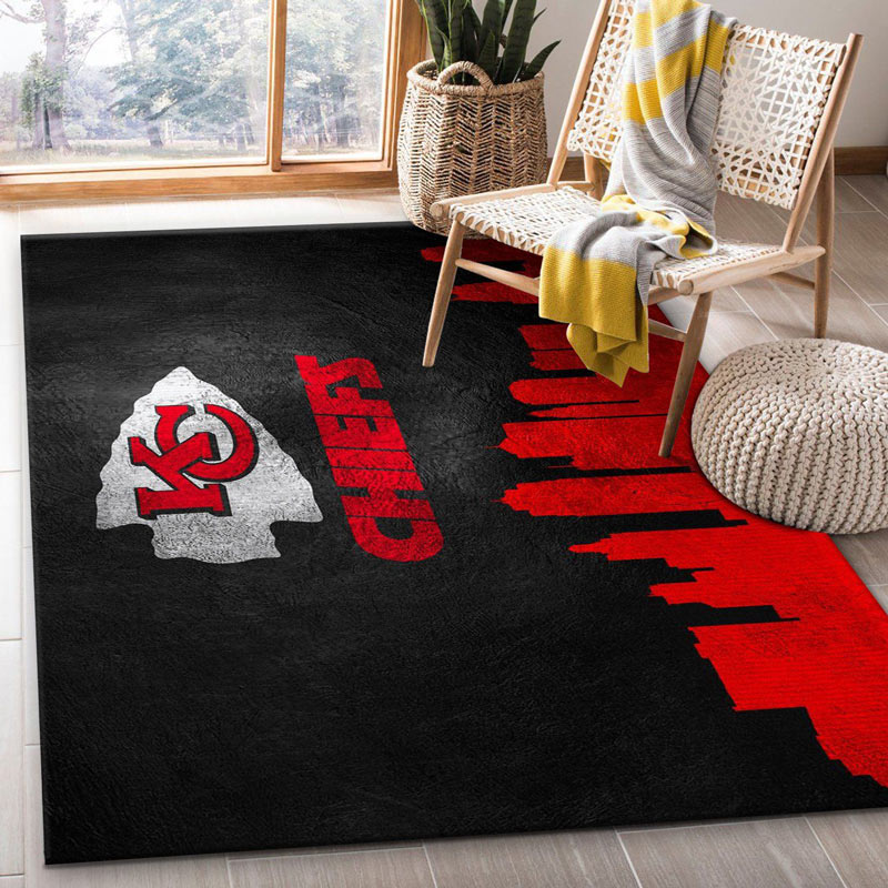 Kansas City Chiefs Area Rug NFL Area Rug Dining Room Rugs Indoor Rug Rectangle Carpet