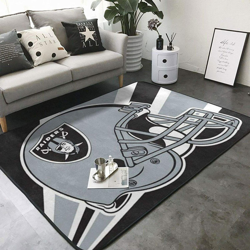 Las Vegas Raiders Area Rug NFL Area Rug Bedroom Rug Outdoor Rug Rectangle Carpet