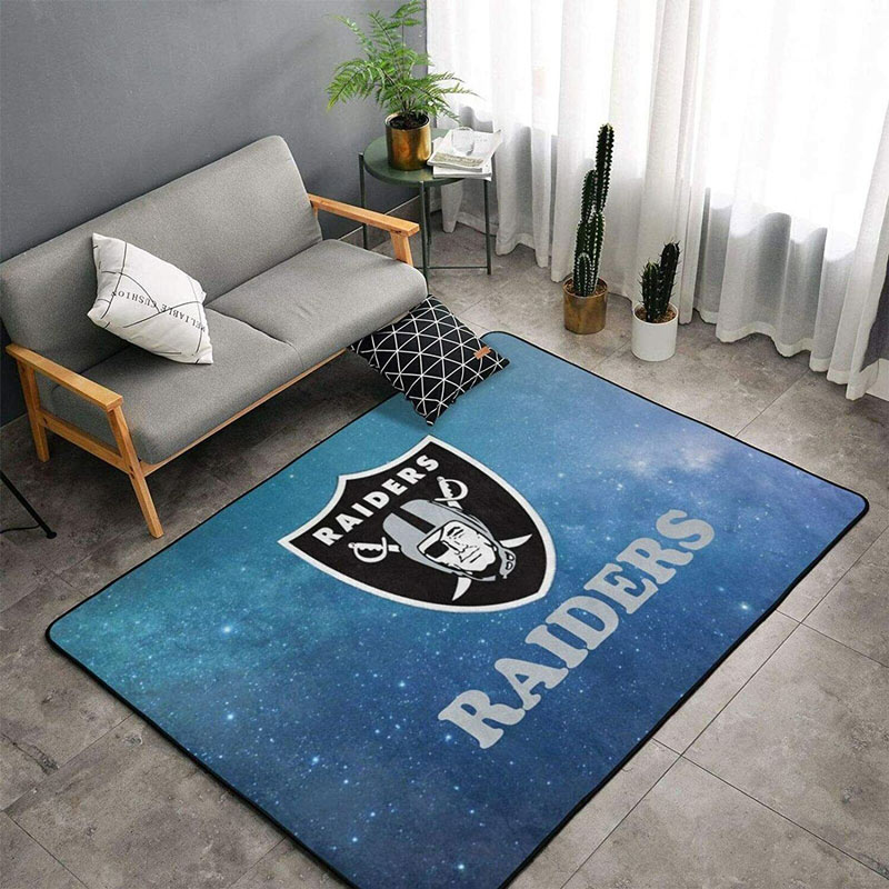Las Vegas Raiders Area Rug NFL Area Rug Living Room Rug Outdoor Rug Rectangle Carpet