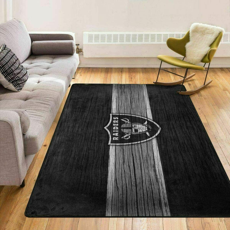 Las Vegas Raiders Area Rug NFL Area Rug Bedroom Rug Outdoor Rug Rectangle Carpet