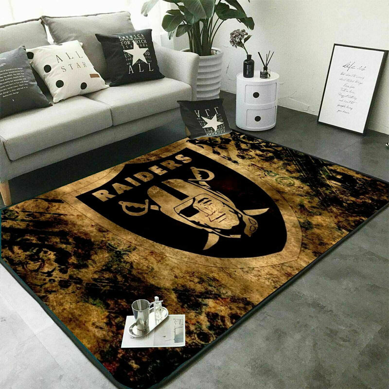 Las Vegas Raiders Rug NFL Area Rug Kitchen Rug Indoor Outdoor Rugs Rectangle Carpet