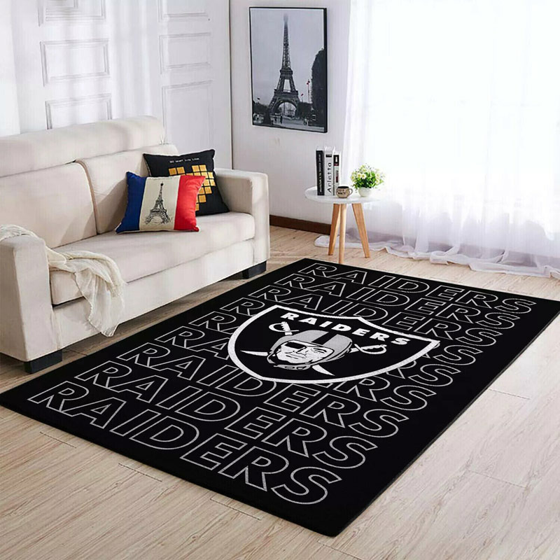 Las Vegas Raiders Area Rug NFL Area Rug Bathroom Rugs Outdoor Rugs Rectangle Carpet