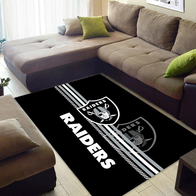 Las Vegas Raiders Area Rug NFL Area Rug Dining Room Rug Indoor Outdoor Rugs Rectangle Carpet