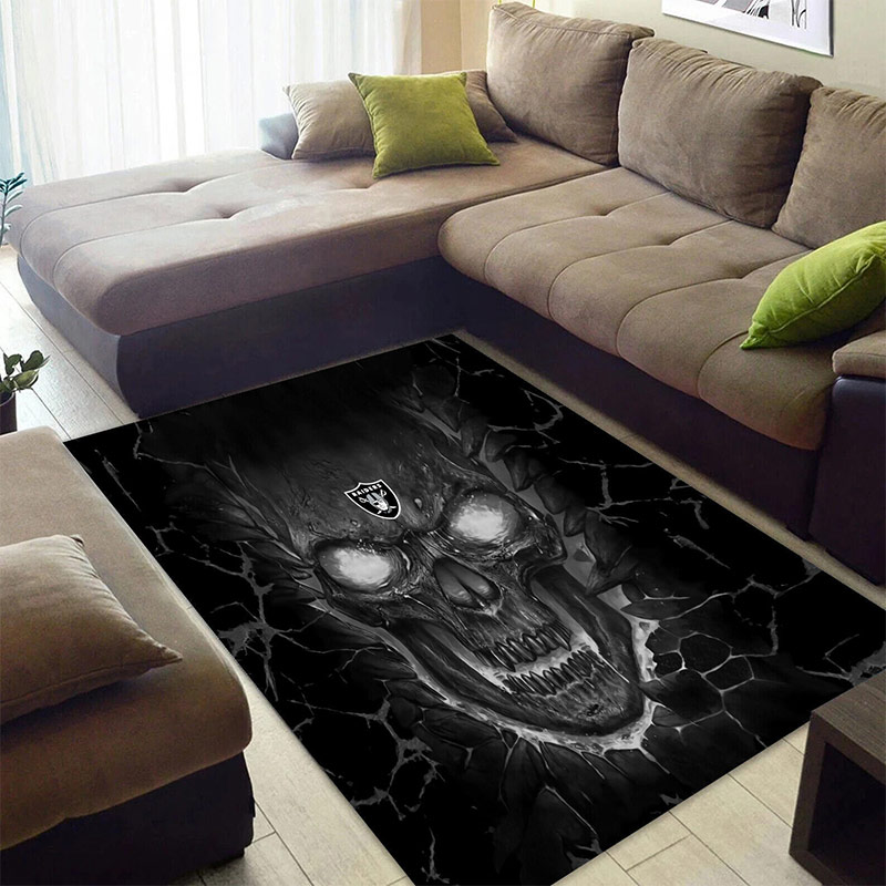 Las Vegas Raiders Rug NFL Area Rug Dining Room Rug Indoor Outdoor Rugs Rectangle Carpet