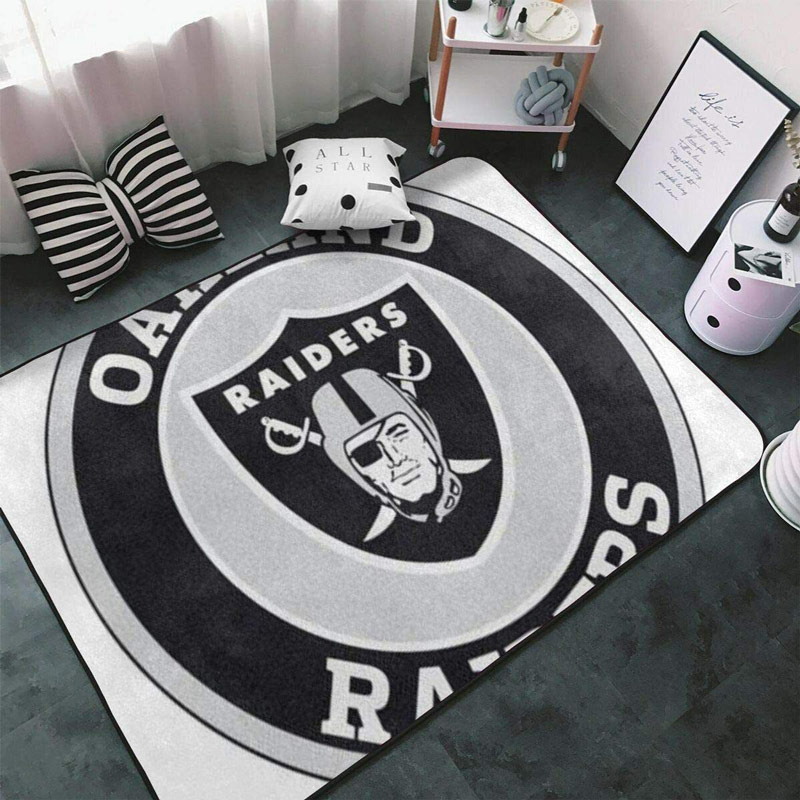 Las Vegas Raiders Area Rug NFL Area Rug Bathroom Rugs Indoor Outdoor Rugs Rectangle Carpet