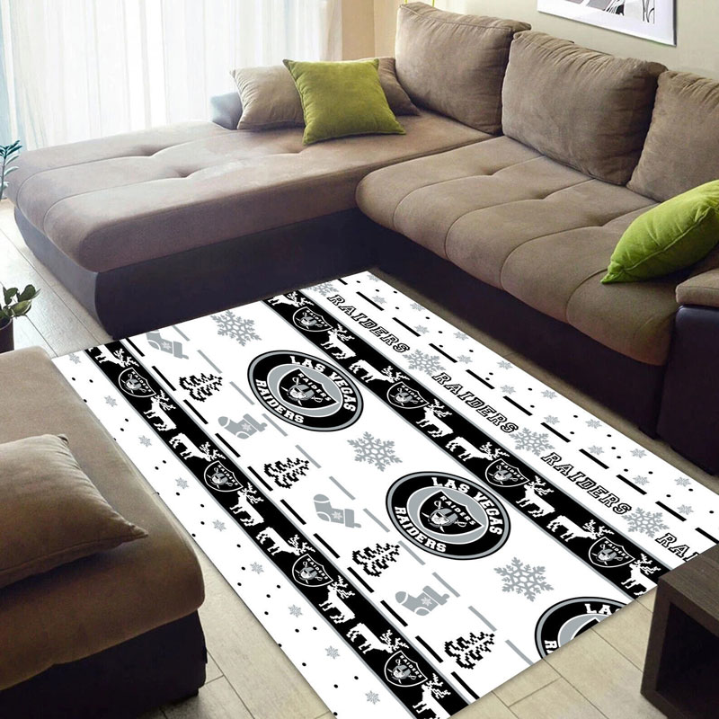 Las Vegas Raiders Area Rug NFL Area Rug Dining Room Rug Outdoor Rugs Rectangle Carpet
