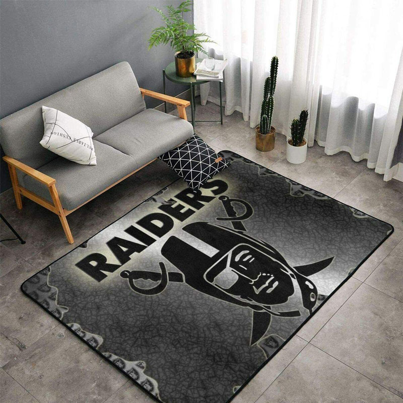 Las Vegas Raiders Area Rug NFL Area Rug Kitchen Rug Indoor Rugs Rectangle Carpet