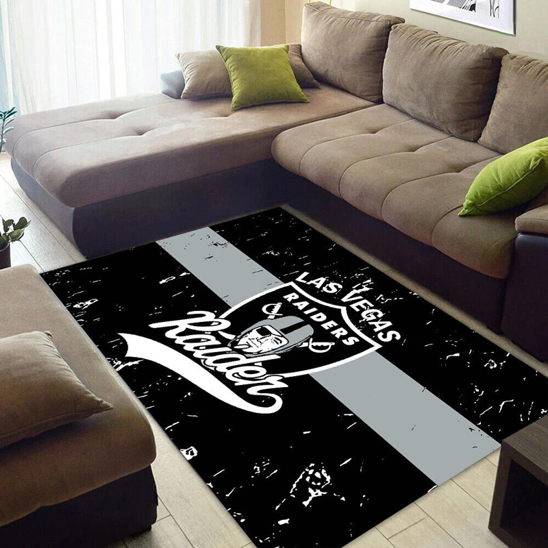 Las Vegas Raiders Rug NFL Area Rug Bathroom Rugs Indoor Outdoor Rugs Rectangle Carpet