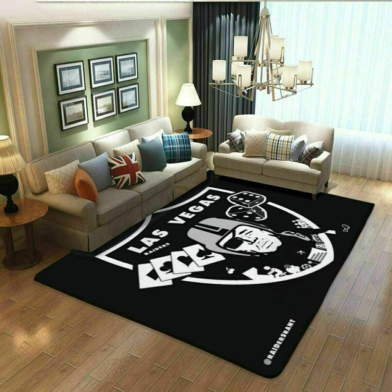 Las Vegas Raiders Area Rug NFL Area Rug Bathroom Rugs Indoor Outdoor Rug Rectangle Carpet