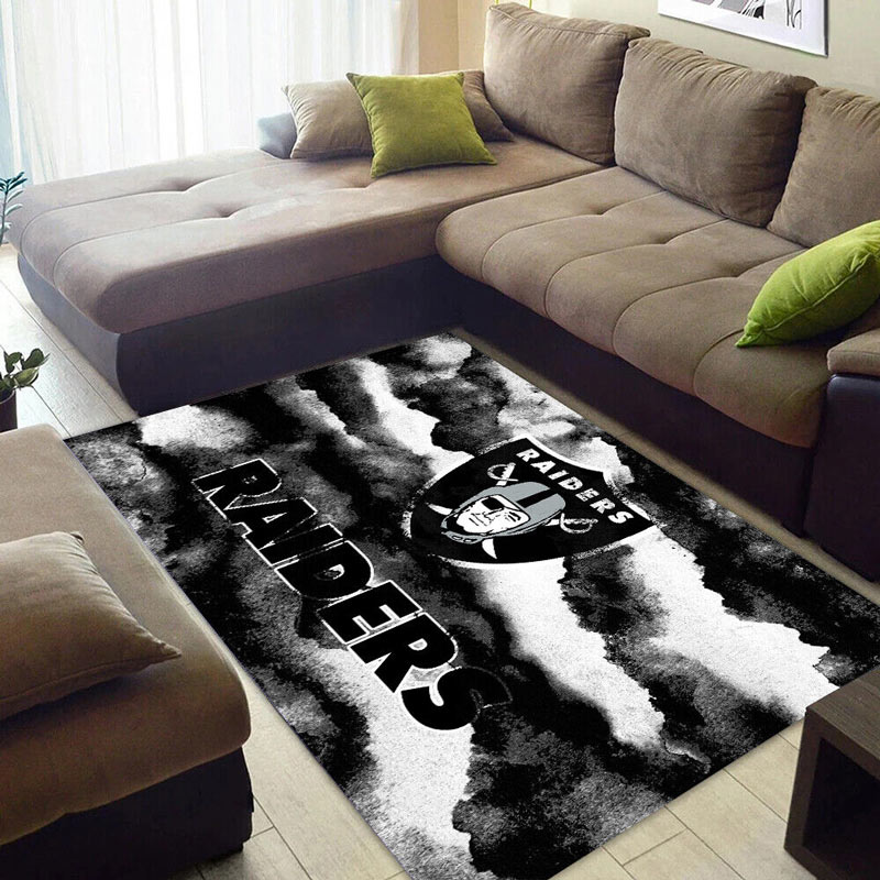 Las Vegas Raiders Area Rug NFL Area Rug Bedroom Area Rug Outdoor Rug Rectangle Carpet