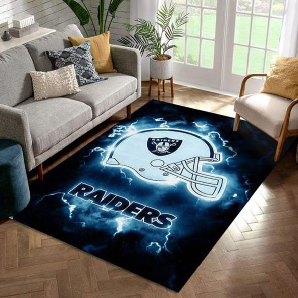 Las Vegas Raiders Rug NFL Area Rug Bedroom Rug Outdoor Rugs Rectangle Carpet