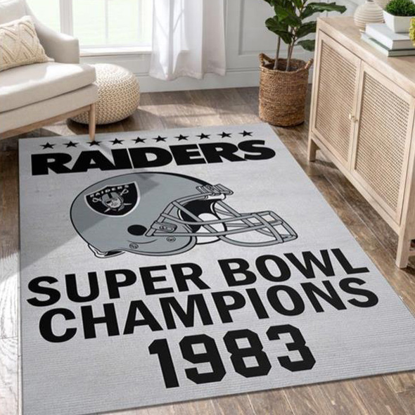 Las Vegas Raiders Area Rug NFL Area Rug Bedroom Area Rug Outdoor Rug Rectangle Carpet