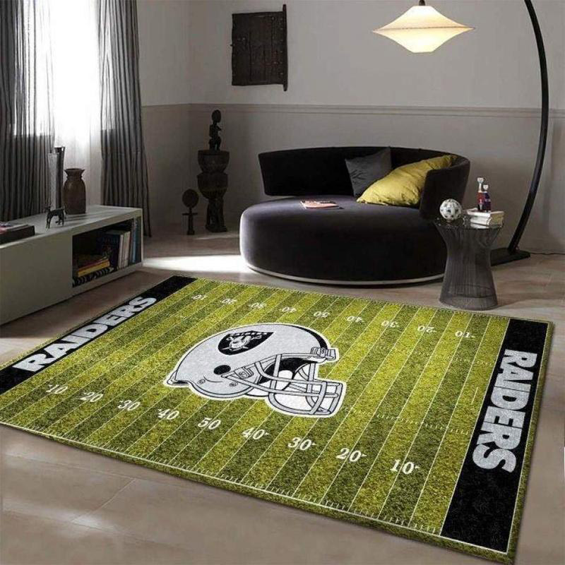 Las Vegas Raiders Area Rug NFL Area Rug Kitchen Rug Indoor Outdoor Rug Rectangle Carpet
