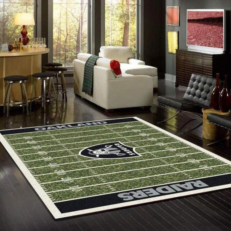 Las Vegas Raiders Rug NFL Area Rug Bathroom Rugs Indoor Outdoor Rug Rectangle Carpet