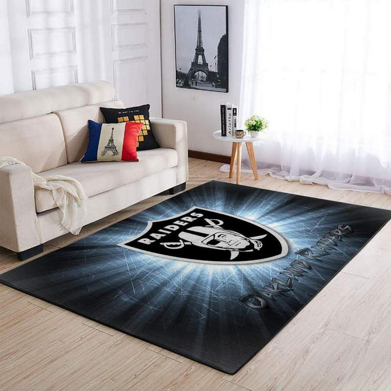 Las Vegas Raiders Rug NFL Area Rug Kitchen Rug Indoor Outdoor Rug Rectangle Carpet