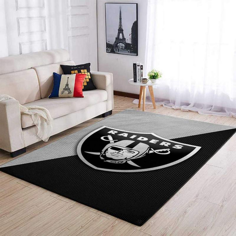 Las Vegas Raiders Area Rug NFL Area Rug Dining Room Rugs Indoor Rugs Rectangle Carpet