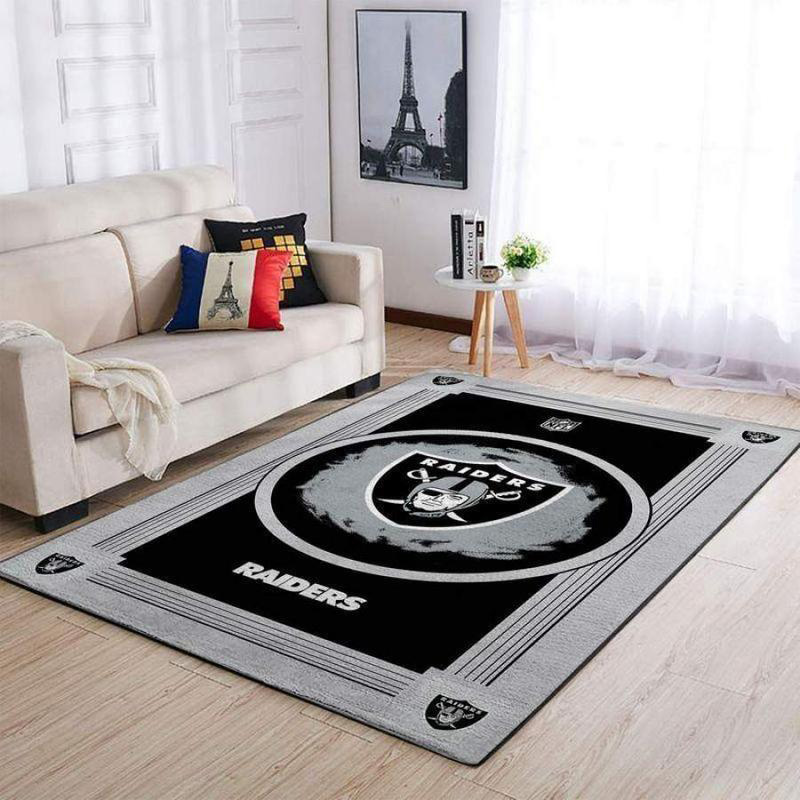 Las Vegas Raiders Rug NFL Area Rug Bedroom Rug Outdoor Rug Rectangle Carpet