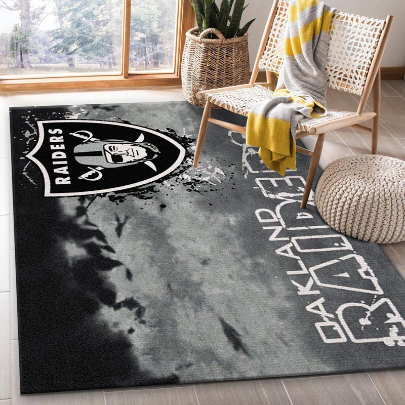 Las Vegas Raiders Area Rug NFL Area Rug Bedroom Area Rug Outdoor Rug Rectangle Carpet