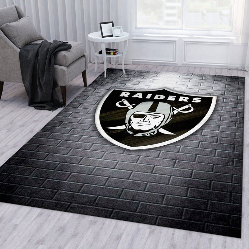 Las Vegas Raiders Area Rug NFL Area Rug Bedroom Area Rug Indoor Outdoor Rugs Rectangle Carpet