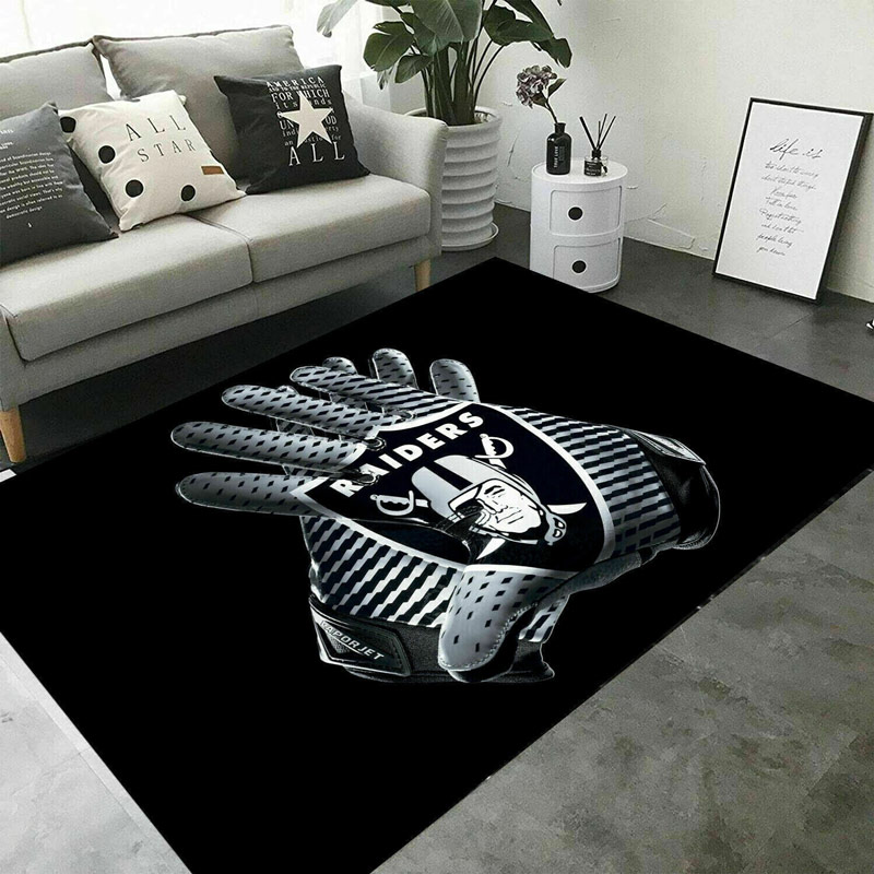 Las Vegas Raiders Area Rug NFL Area Rug Living Room Rug Indoor Outdoor Rugs Rectangle Carpet