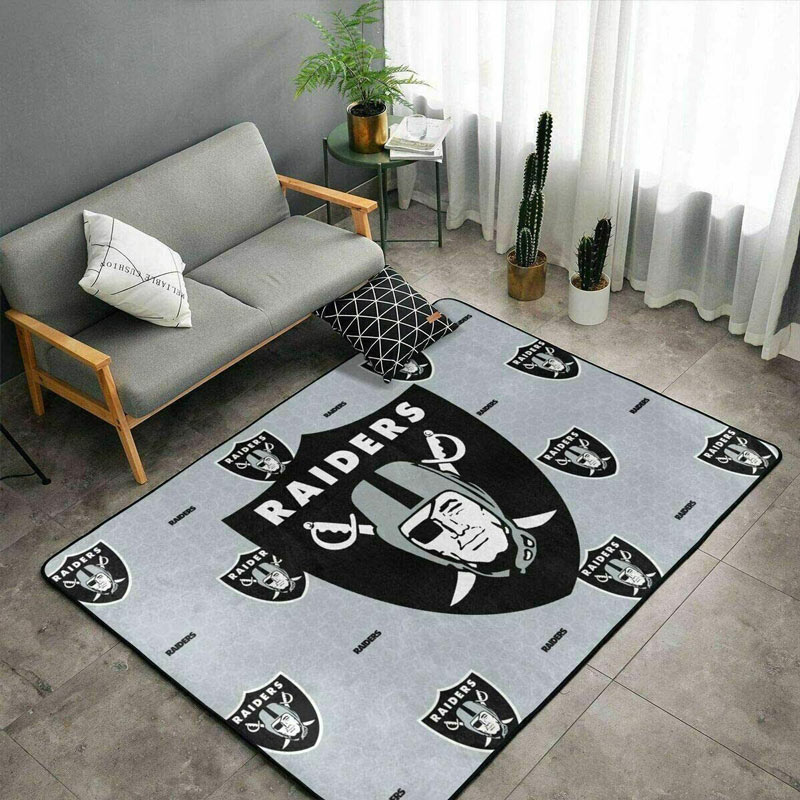 Las Vegas Raiders Area Rug NFL Area Rug Living Room Rug Outdoor Rugs Rectangle Carpet