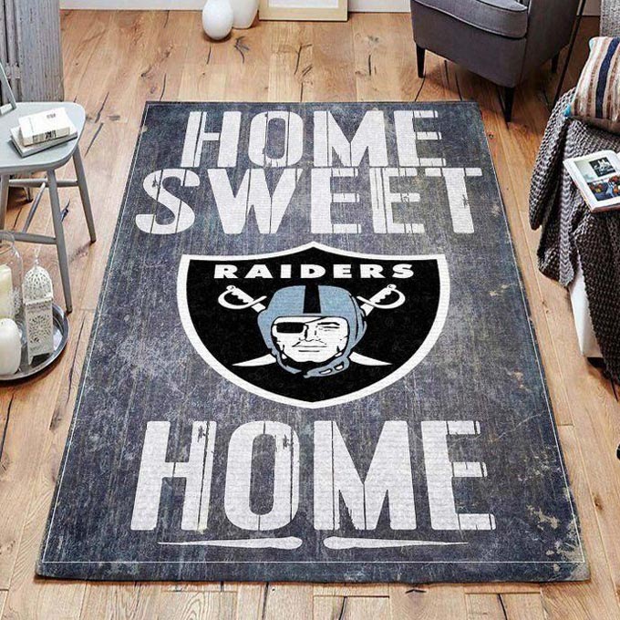 Las Vegas Raiders Rug NFL Area Rug Bathroom Rugs Indoor Outdoor Rugs Rectangle Carpet