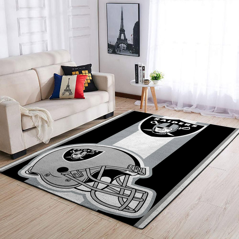Las Vegas Raiders Area Rug NFL Area Rug Living Room Area Rug Indoor Rug Rectangle Carpet