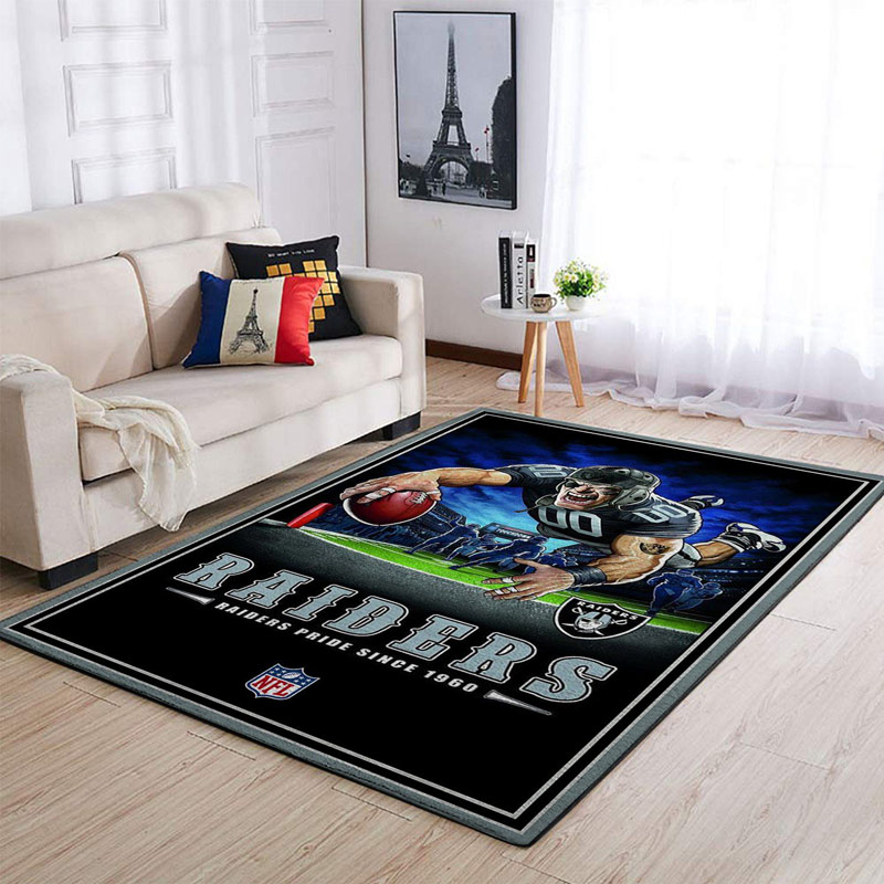 Las Vegas Raiders Rug NFL Area Rug Living Room Rug Outdoor Rugs Rectangle Carpet