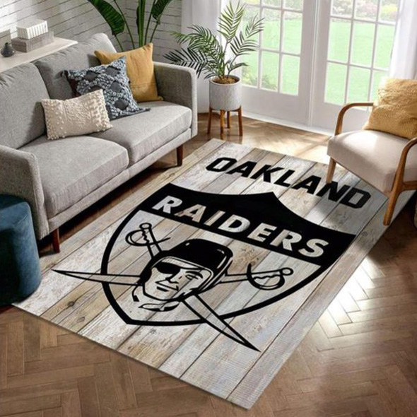 Las Vegas Raiders Area Rug NFL Area Rug Living Room Rug Indoor Outdoor Rug Rectangle Carpet