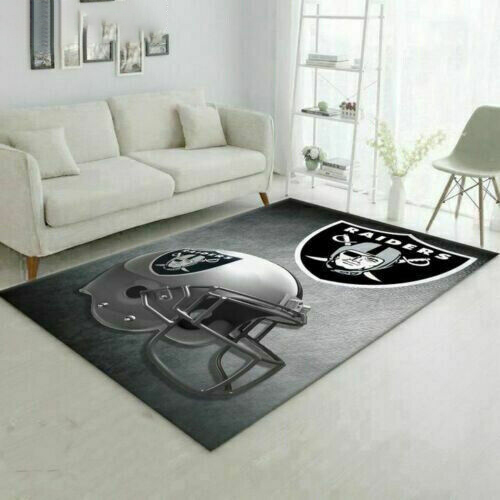 Las Vegas Raiders Area Rug NFL Area Rug Dining Room Rug Indoor Outdoor Rugs Rectangle Carpet
