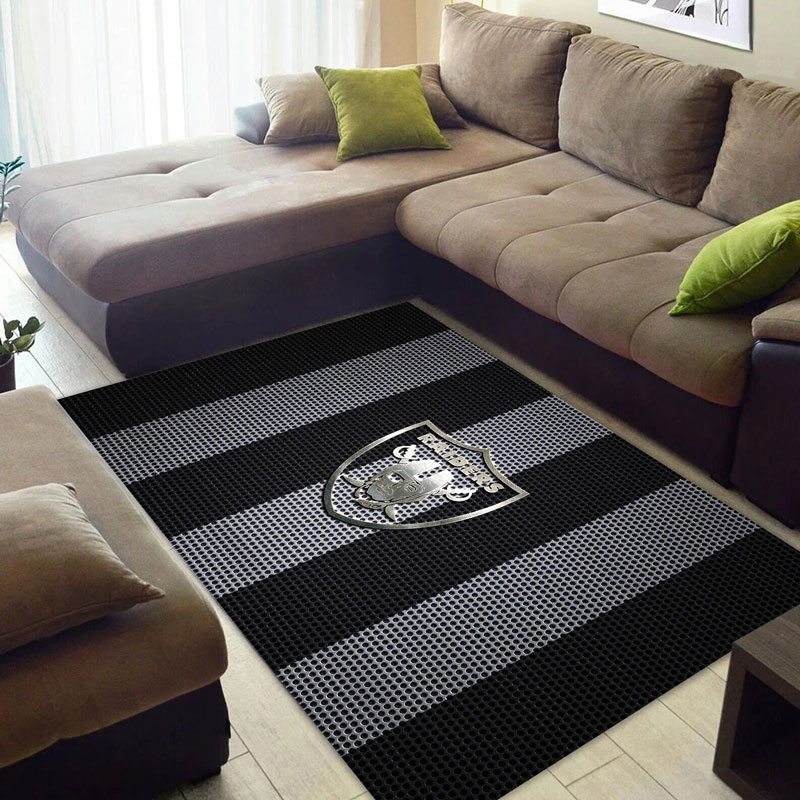 Las Vegas Raiders Area Rug NFL Area Rug Kitchen Rug Indoor Outdoor Rug Rectangle Carpet