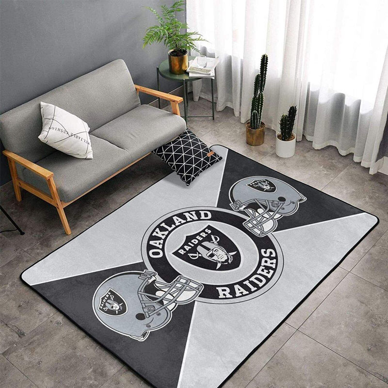 Las Vegas Raiders Area Rug NFL Area Rug Bathroom Rug Outdoor Rugs Rectangle Carpet