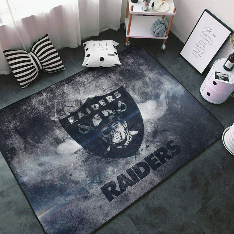 Las Vegas Raiders Area Rug NFL Area Rug Bedroom Rug Outdoor Rugs Rectangle Carpet