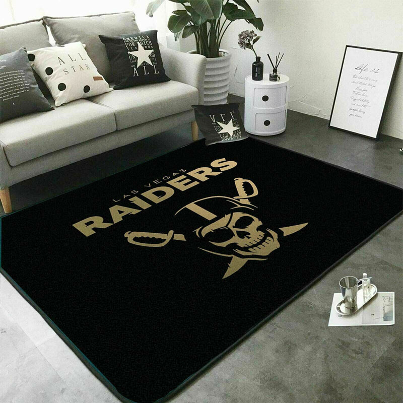 Las Vegas Raiders Area Rug NFL Area Rug Dining Room Rug Indoor Outdoor Rug Rectangle Carpet