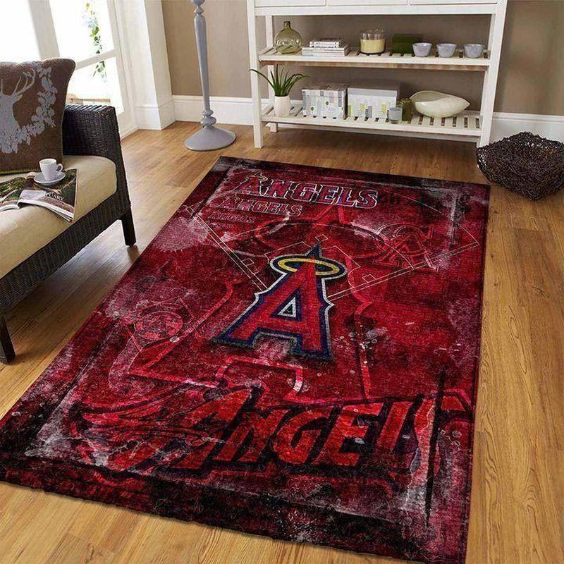 Los Angeles Angels Area Rug MLB Area Rug Bathroom Rug Outdoor Rug Rectangle Carpet