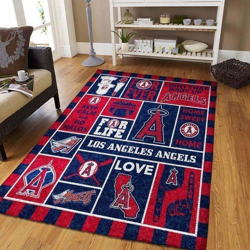 Los Angeles Angels Area Rug MLB Area Rug Kitchen Rug Indoor Rug Rectangle Carpet