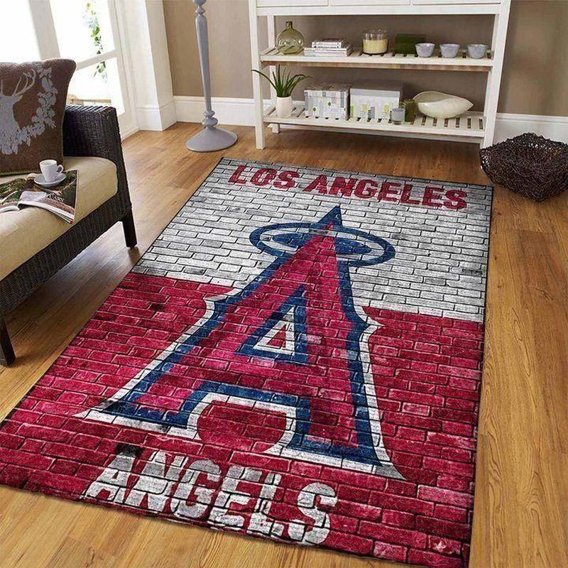 Los Angeles Angels Area Rug MLB Area Rug Dining Room Rugs Outdoor Rug Rectangle Carpet