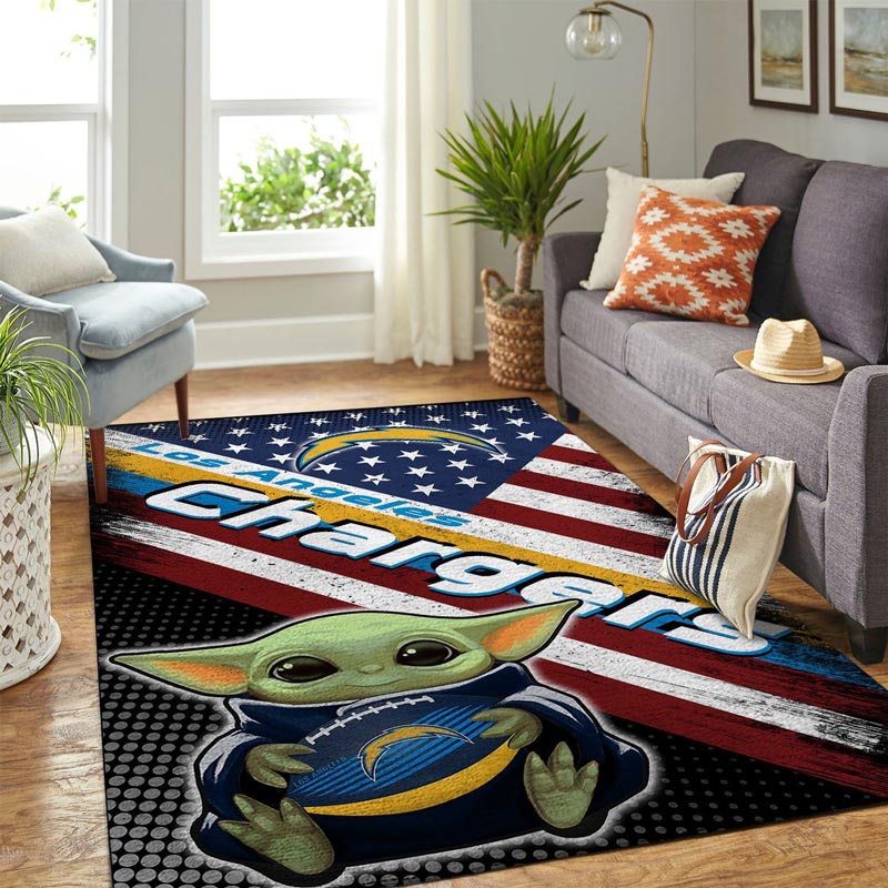 Los Angeles Chargers Rug NFL Area Rug Bathroom Rug Indoor Outdoor Rugs Rectangle Carpet