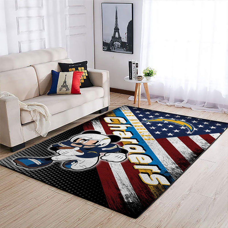 Los Angeles Chargers Area Rug NFL Area Rug Living Room Rug Outdoor Rug Rectangle Carpet