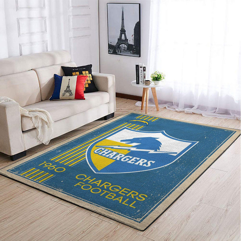 Los Angeles Chargers Rug NFL Area Rug Dining Room Rug Outdoor Rugs Rectangle Carpet