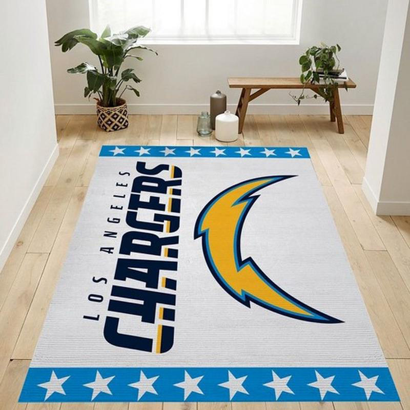 Los Angeles Chargers Rug NFL Area Rug Bathroom Rug Indoor Outdoor Rug Rectangle Carpet